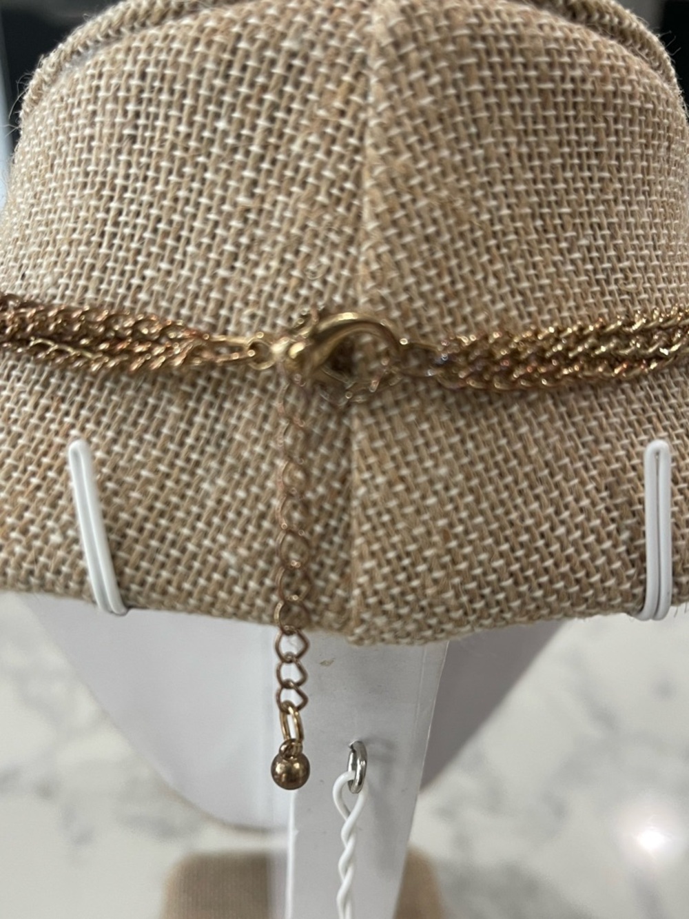 Multi-Strand White and Gold Pendant Necklace - Women Jewelry - Picture 2 of 4
